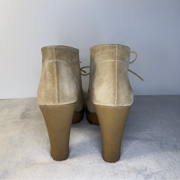 POLO RALPH LAUREN TRICIA TAN SUEDE ANKLE BOOTIES - Picture 5 of 9